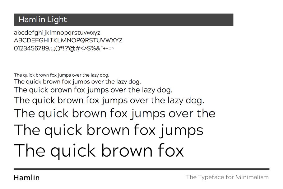 Пример шрифта Hamlin Light
